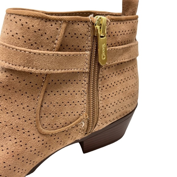 CIRCUS SAM EDELMAN PHEONIX Perforated Ankle Booties Boots Tan Beige Shoes sz 7 - Picture 10 of 16